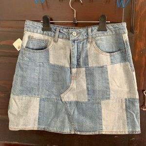 Patchwork Denim Skirt
